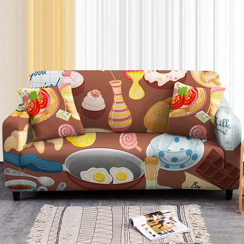 Merry Christmas Elastic Sofa Cover for Living Room Cane Candy Lollipop Pattern Corner Sofa Covers Sectional Fundas Sofa