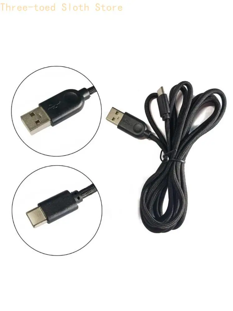 USB Type-C Mouse Charging- Cable Nylon Line Replacement for Ninjutso Mouse E74A