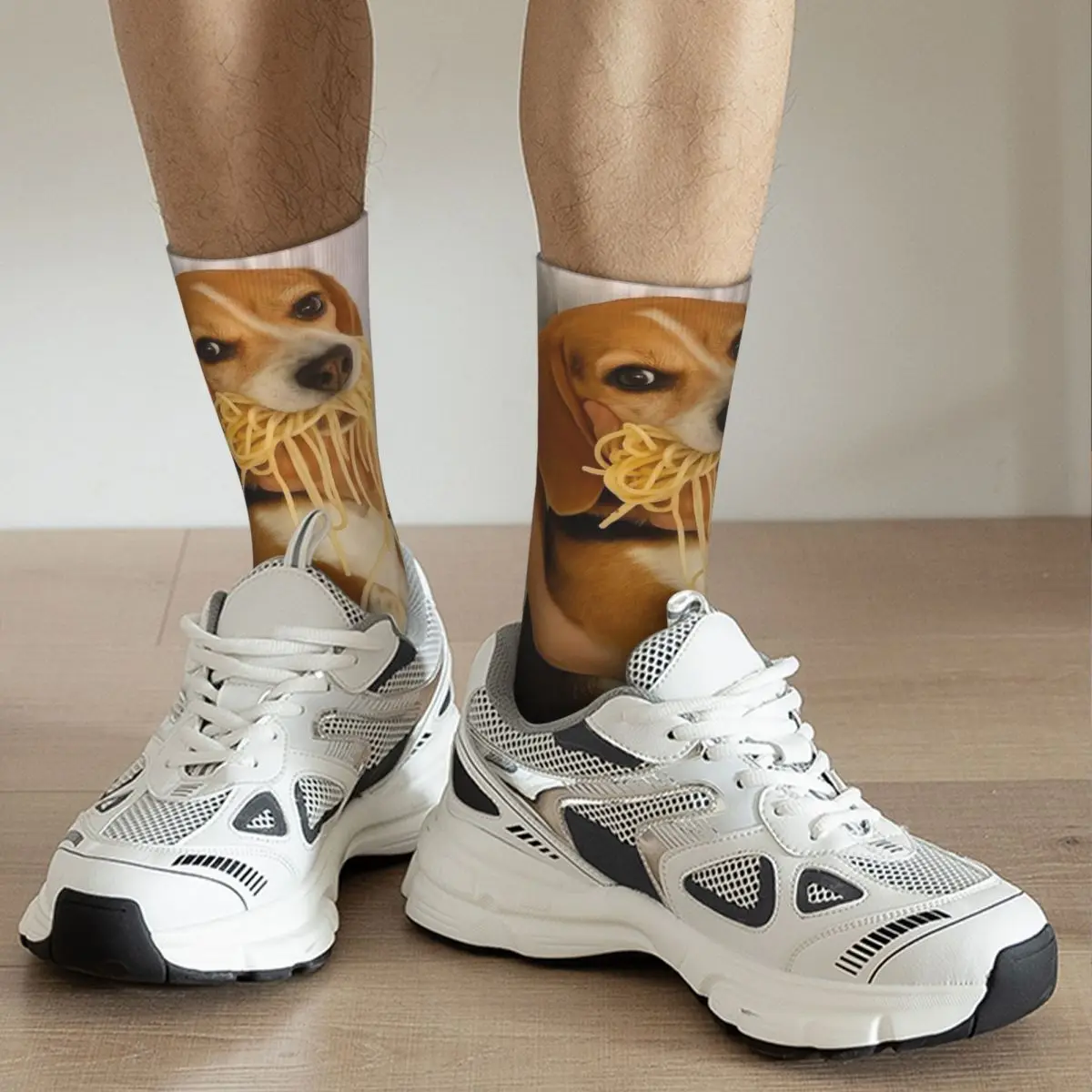 Funny Beagle Dog Design Socks Harajuku High Quality Stockings All Season Long Socks for Man Woman Valentine's Day Gifts