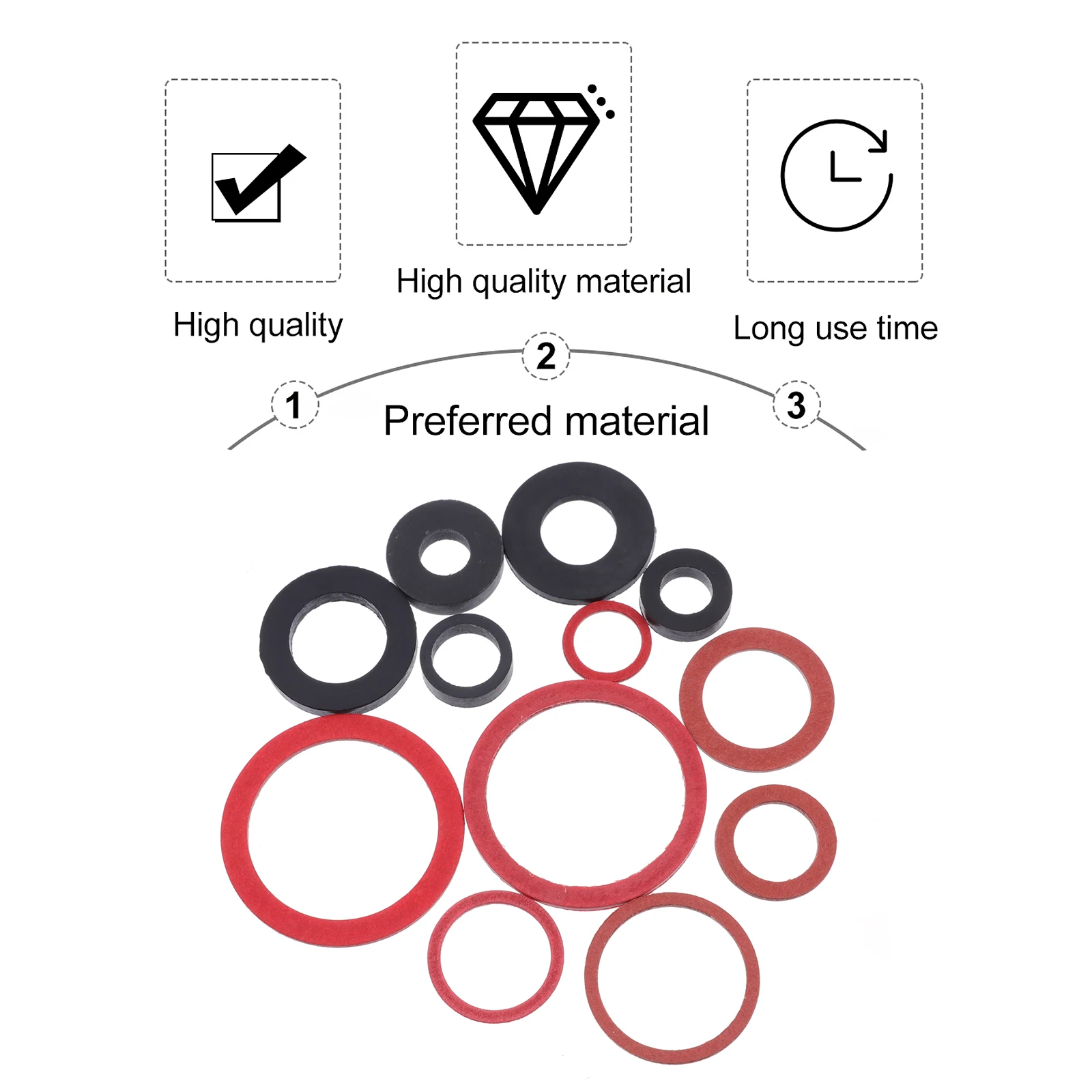 

141pcs Rubber Gasket Assortment Set Multiple Thickness Sizes Sealing Washer Kit For Hose Plumbing Power Line Protection Seal