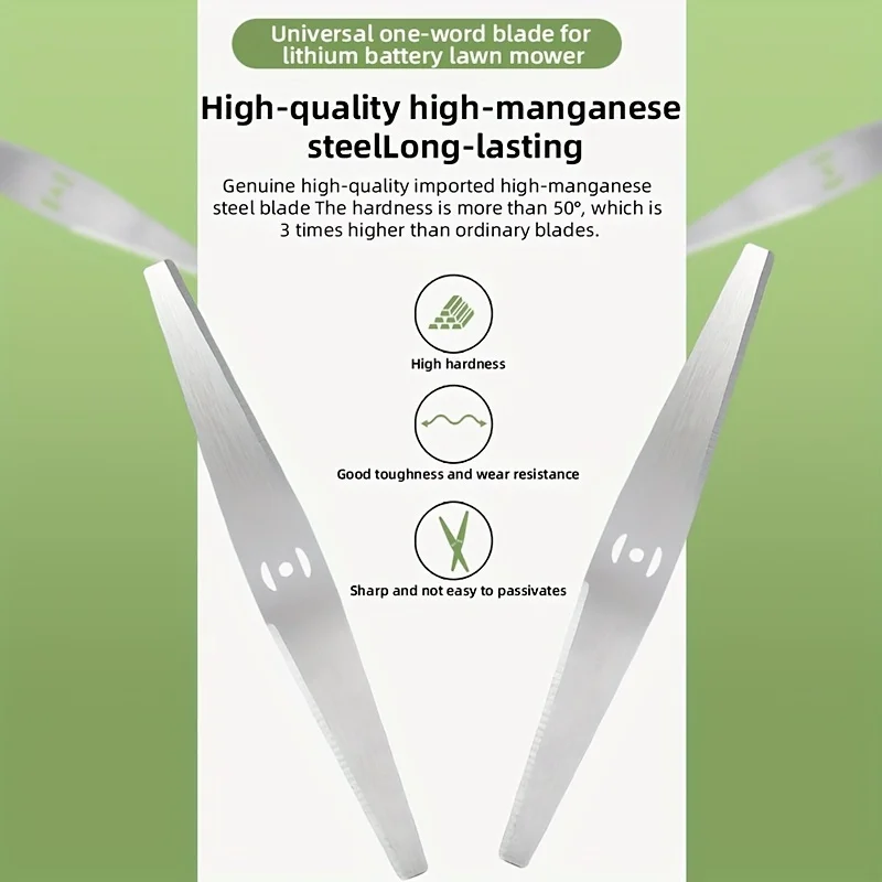 3 шт., 9,7-дюймовое лезвие для кошения газона с одним словом и 5 аксессуарами, монтажное отверстие M5 мм, простое в установке, утолщенная марганцевая сталь, прочный, двусторонний дизайн, подходит для легкого прополки сада, обрезки сада, кошения газона