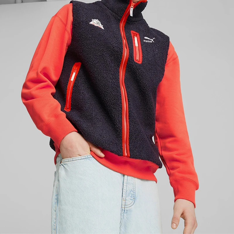 

Puma натуральная весенняя новая мужская спортивная вязаная жилетка на молнии 623014-16