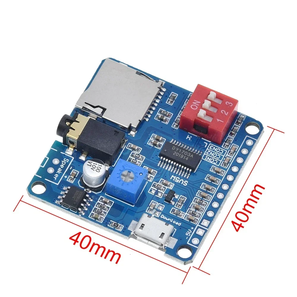 

Voice Sound Playback Module Mp3 Player Module Uart I/o Class D Amplifier Board 5w 8m Storage Dy-sv8f Sd/tf Card