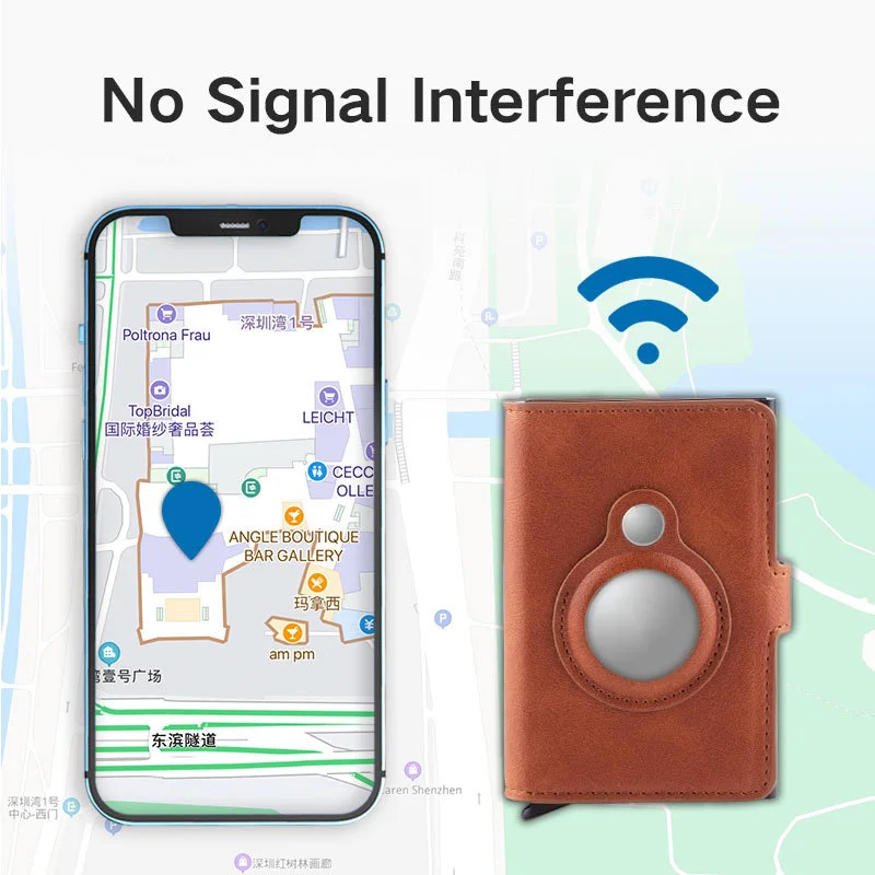 Новый кожаный кошелек Airtag, держатель для карт из искусственной кожи с идентификацией по RFID, чехол для Apple AirTag, тонкий защитный чехол с защитой от потери и царапин для Airtag