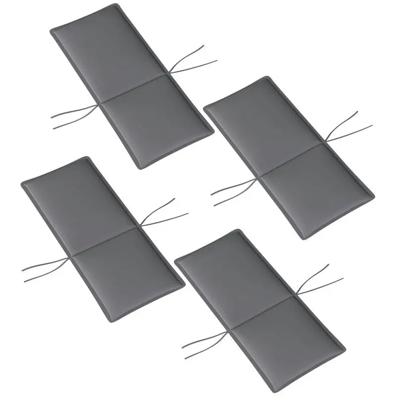 Lot de 4 coussins de chaise longue d'extérieur avec attaches, protection solaire UPF50+, gris