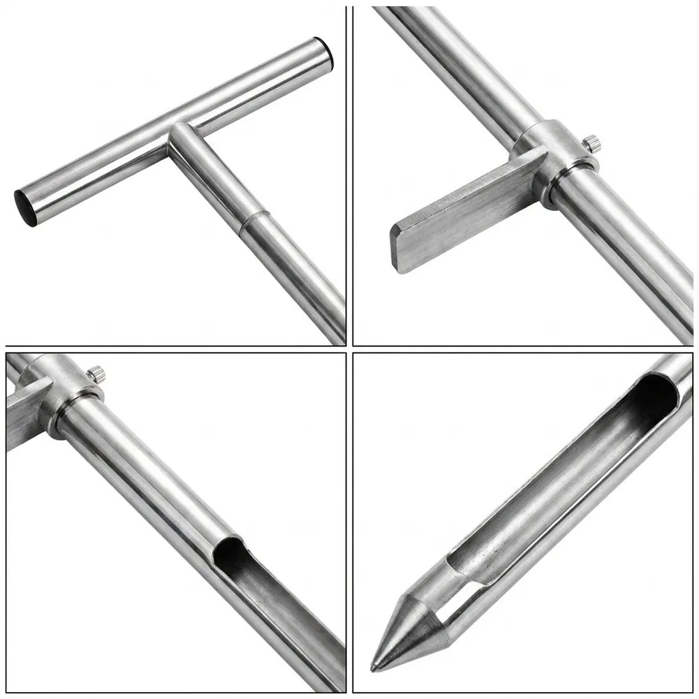 36 Inch Stainless Steel Soil Coring Probe with T-Shape Handle for Farm Agriculture Horticulture and Soil Lab Applications