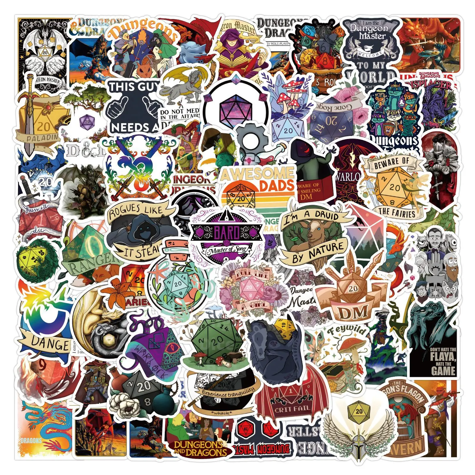 100Pcs Dungeons and Dragons OL Graffiti Sticker Laptop Car Luggage Water cup Waterproof Sticker Diy Toys