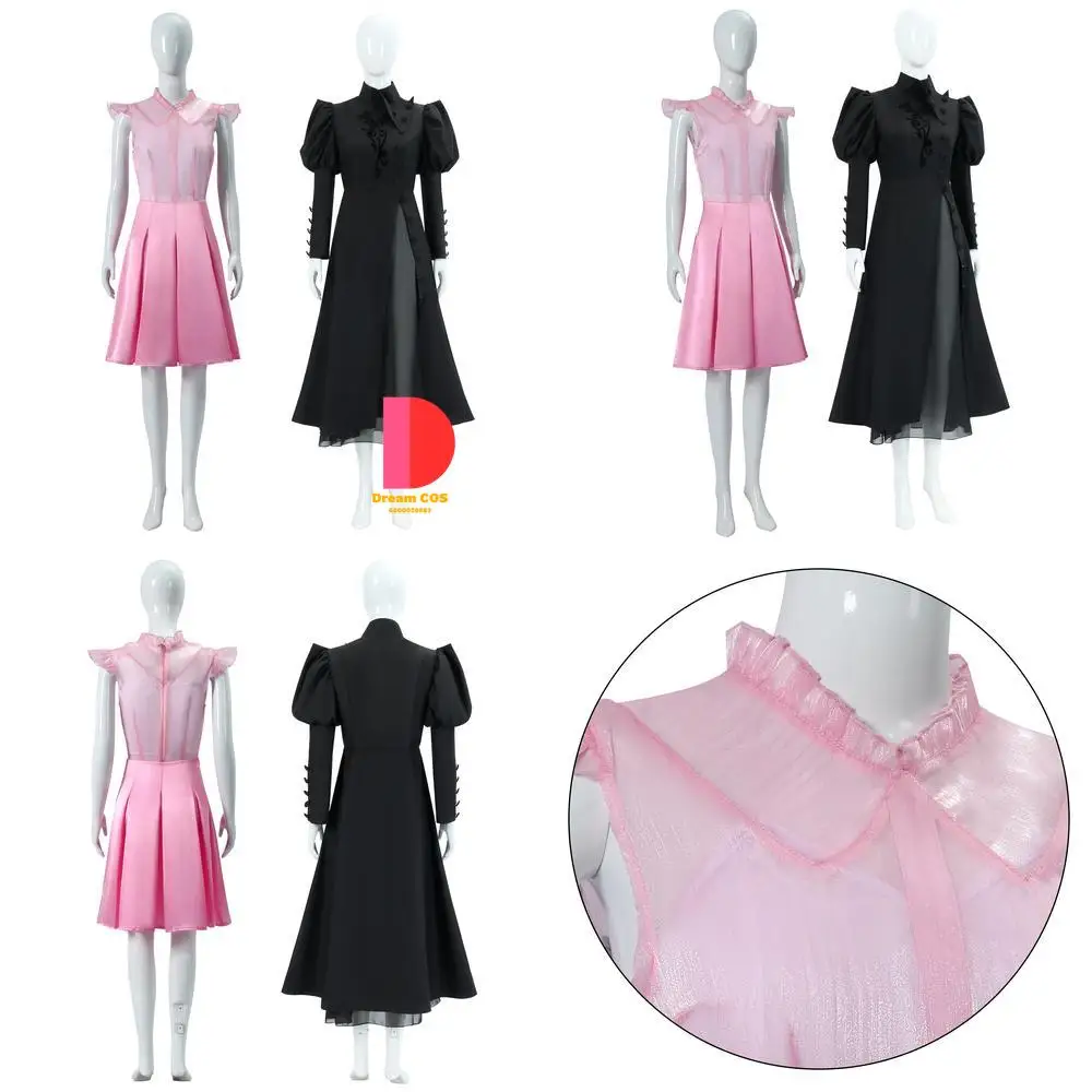 

Popular Movie TV Character Cosplay Costume Anime Elphaba/Glinda Fashionable Role Play Dress Pink and Black Dress Halloween Party