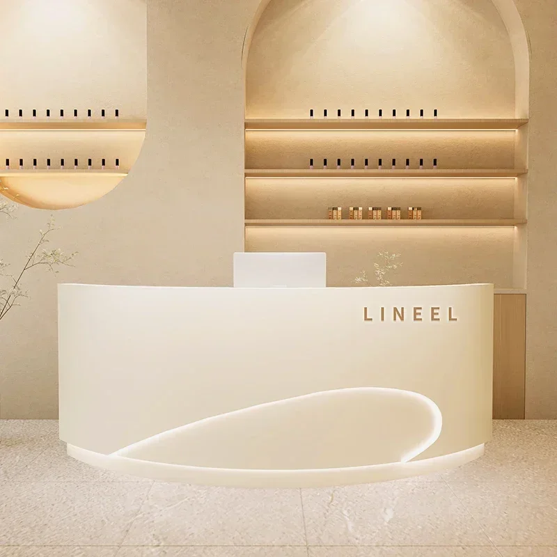Table Atelier Spa Reception Furniture Front Desk Counter Clothes Store Elegant Office Checkout Supermarket Professional Cash Bar