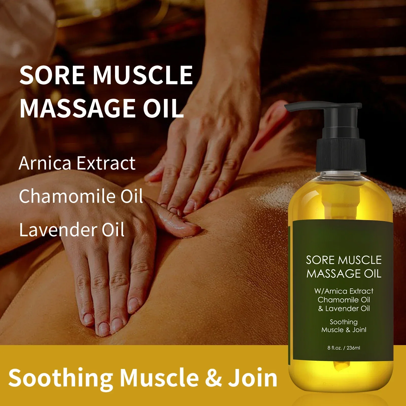 Body Massage Oil Lavender Herbal Salon Push Back Shoulder Neck Scraping Relaxing Muscles Activating Massage Essential Oil