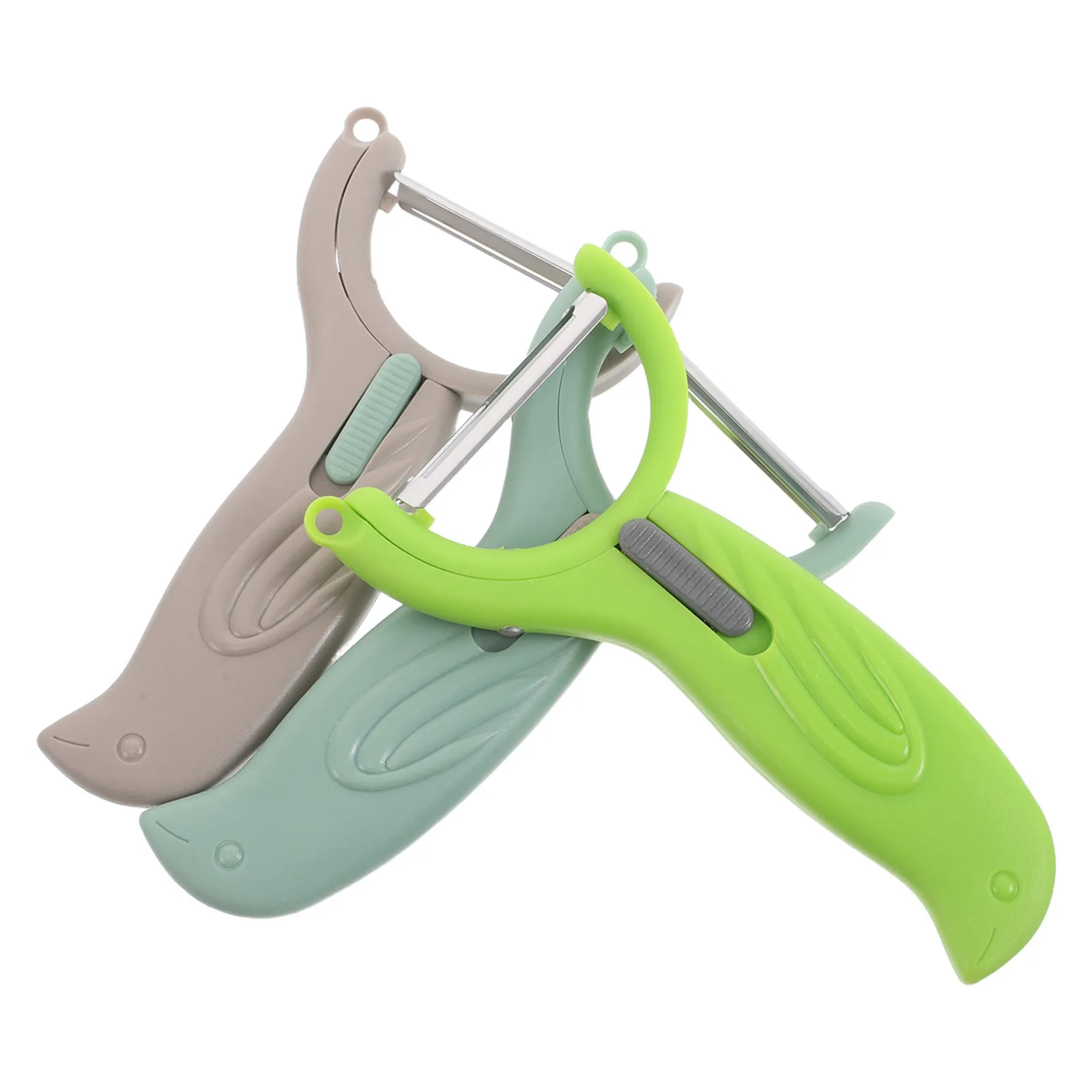 

3Pcs Kitchen Peeler Multifunction Stainless Steel Blade Rotating Handle Lightweight Portable Vegetable Slicer for Apples Mangoes