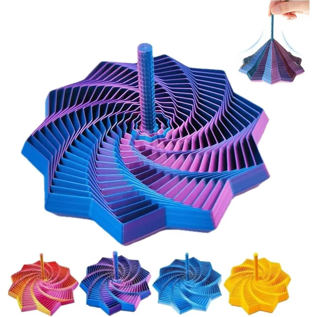 نجمة فيدجيت حسية موسعة ثلاثية الأبعاد، مقابض سهلة الإمساك، دوارة سداسية حلزونية دوارة للإجهاد