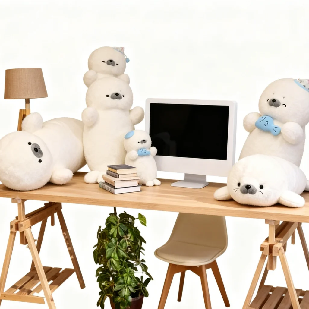 

Soft Plush Seal Pillow Cute Funny Decor for Living Room Bed Sofa Office Non-Slip Bottom Machine Washable Gift Idea