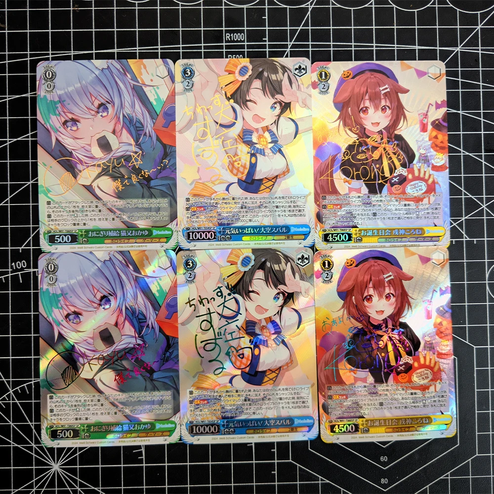 Hololive Anime Cartão De Coleção, Nekomata Okayu Oozora, Subaru Inugami Korone Bronzing Cartão De Assinatura, Refractive Presentes Cor Flash