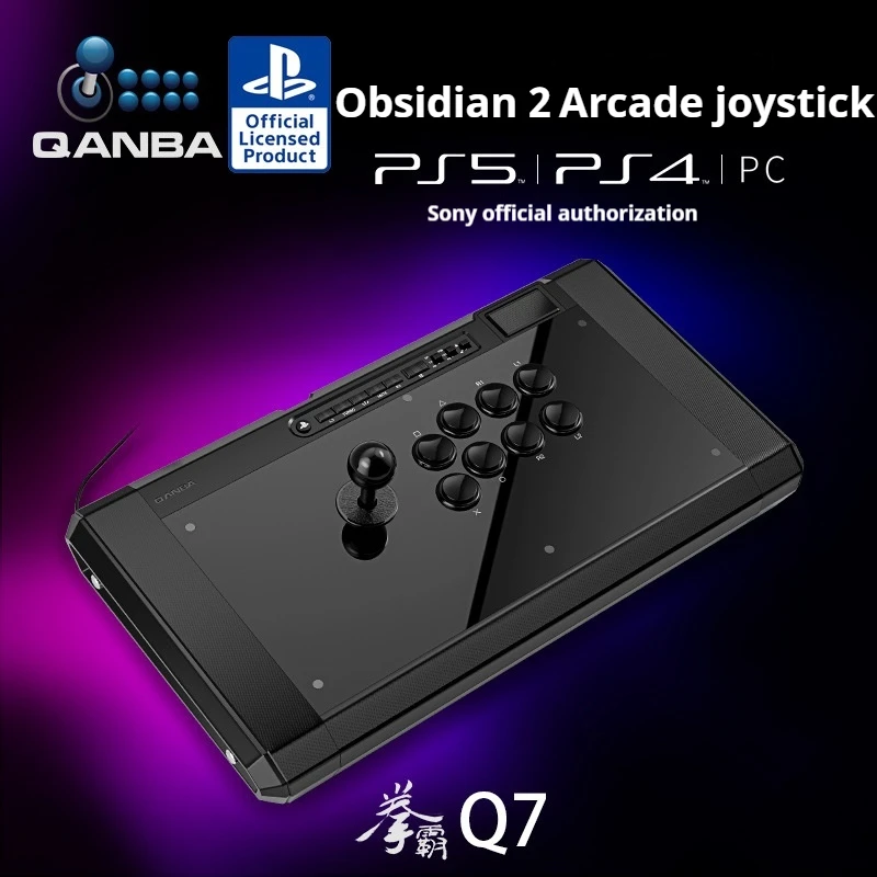 Qanba Q7 Obsidian 2 Arcade Fighting Game Joystick Ps5/Ps4/Pc Street Fighter 6 Iron Fist 8 Steam Contoller Stick Joystick Gifts