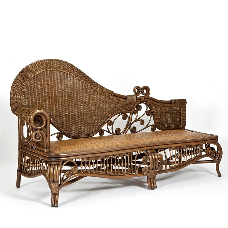 Rattan-woven imperial concubine chair beauty couch bedroom rattan chair sofa single couch lounge chair