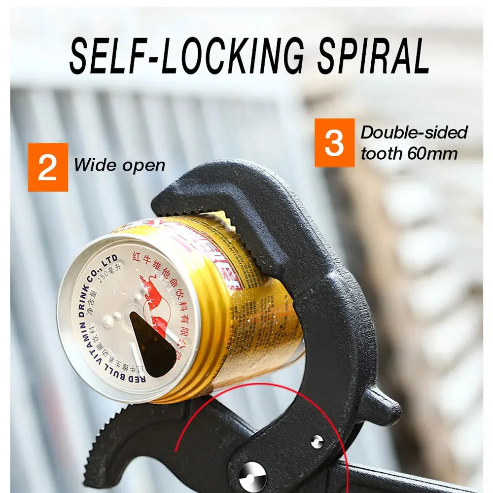 Klucz nastawny wielofunkcyjny, duży klucz do rur, klucz uniwersalny ze stali nierdzewnej do łazienki, narzędzie ręczne.