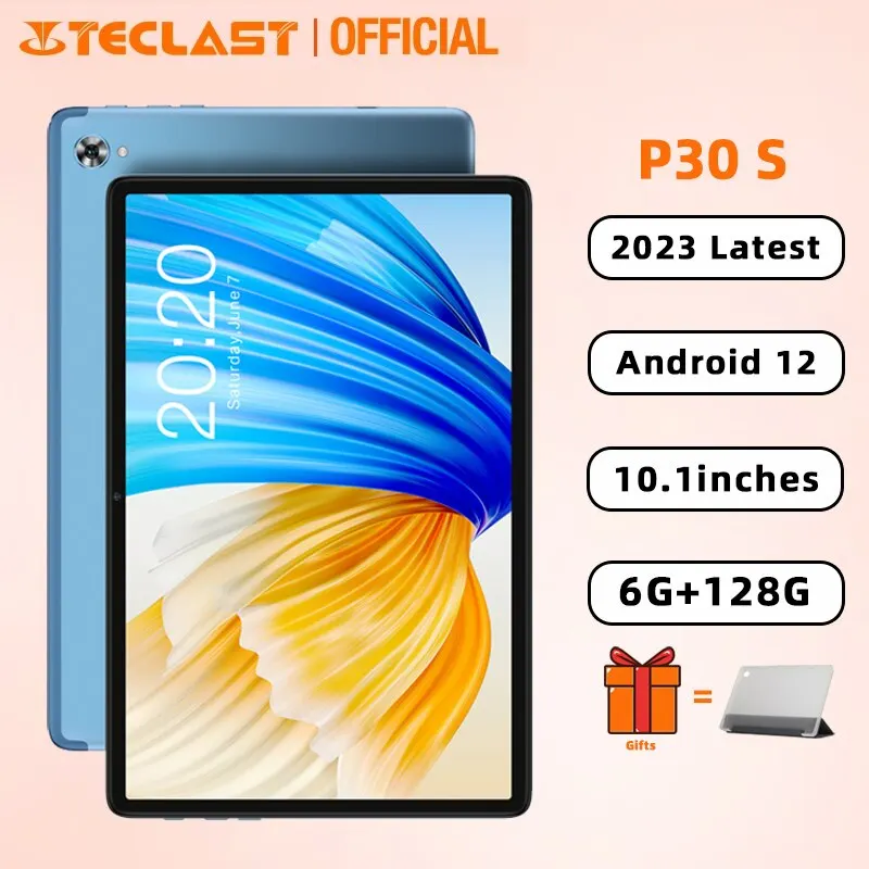 Teclast p30s tablet pc 6gb ram 128gb rom 1tb erweitern 10,1 ips bildschirm kompatibel mit android 12 os 8-core mt8183 cpu, bt version