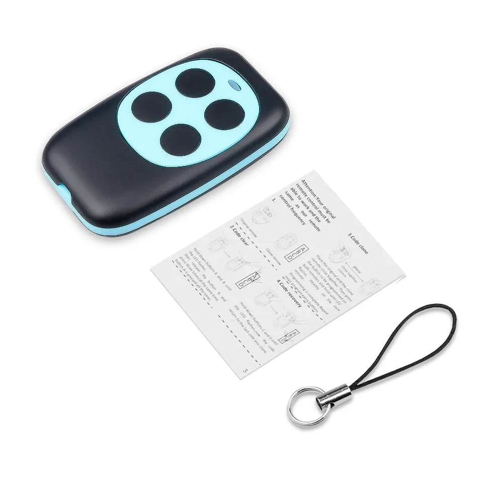KEBIDU 433Mhz 4 Keys Colorful Remote Control RF Wireless Copy Code Remote Electric Clone Cloning Gate Garage Door Auto Keychain