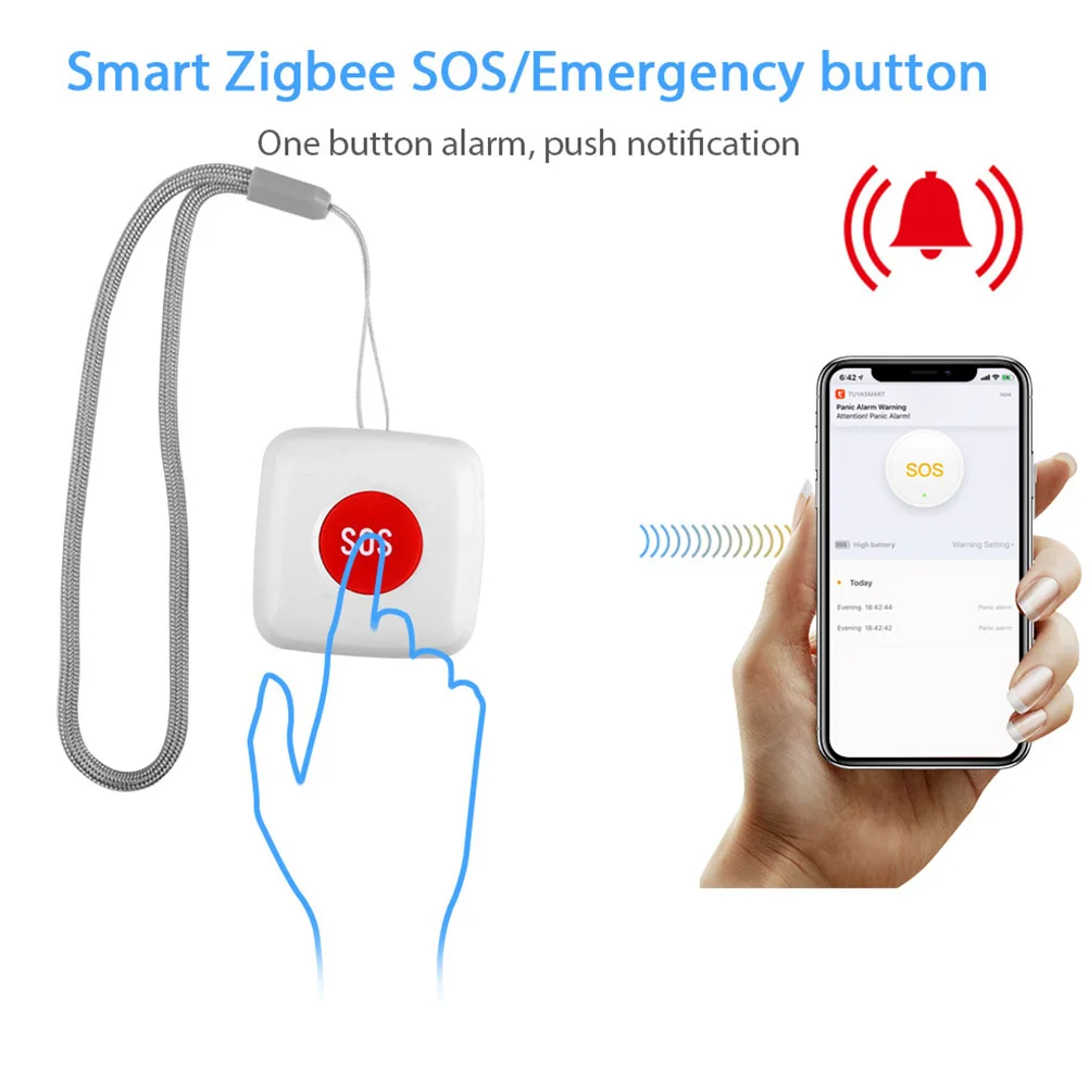 Wireless Sos Emergency Button Remote Call Pager Fall Alarm for Elderly Patient White Sos Emergency Button