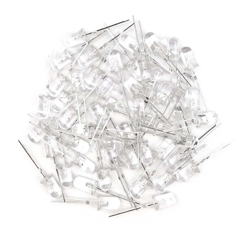 50 sztuk F5 5mm Flash czerwony niebieski dwukolorowa dioda elektroluminescencyjna automatyczne miganie LED kontrola lampy błyskowej miga 5 mm DIY — zdjęcie 2