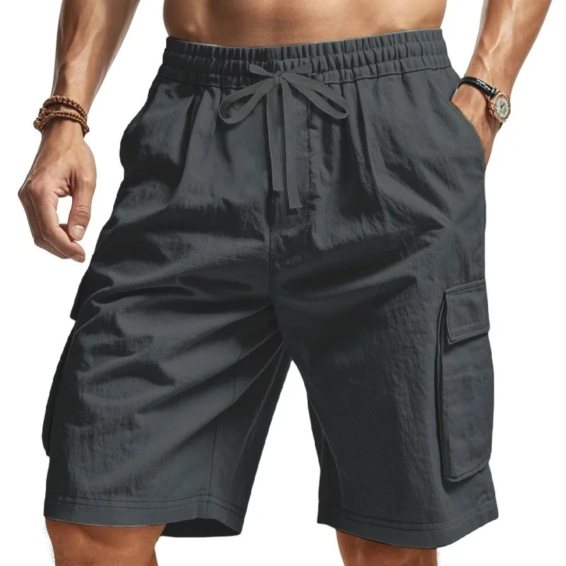 Nieuwe herenshorts, losse grote maat overalls met meerdere zakken, zomerkatoen, comfortabele nikkelbroek, outdoor casual sportstrandbroek