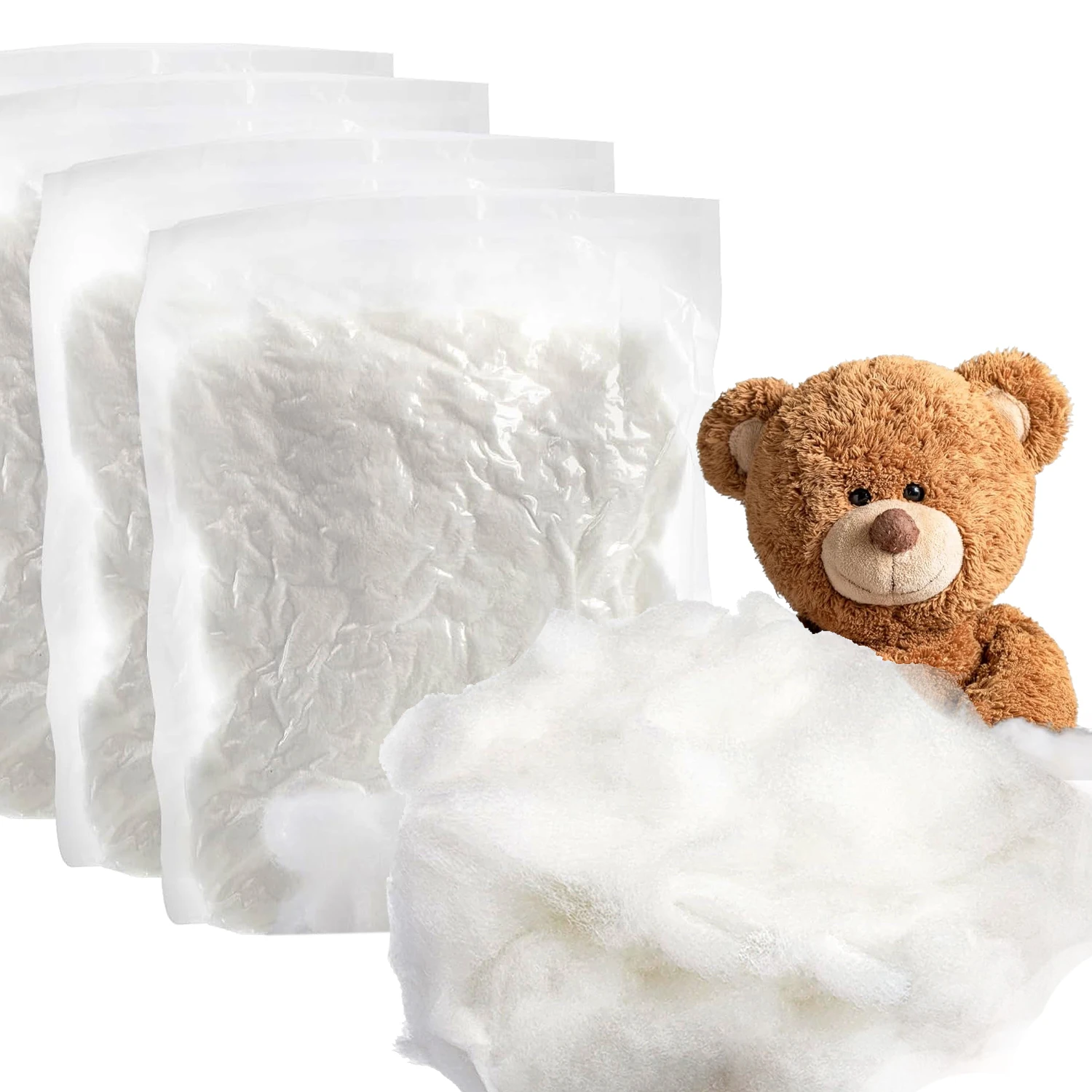 120g/4,23oz relleno de poliéster Fiberfill para pequeños animales de peluche relleno de fibra de ganchillo relleno de poliéster para manualidades caseras DIY
