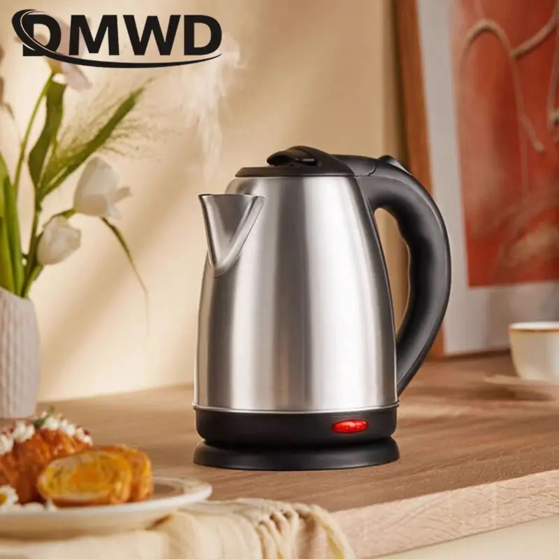 غلاية كهربائية للتسخين السريع من DMWD ، سخان مياه من الفولاذ المقاوم للصدأ ، إبريق إغلاق أوتوماتيكي ، 1.8 لتر ، شو ،! V