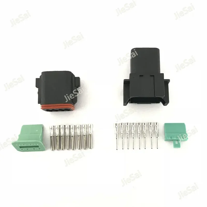 8 Pin DT04-8P DT06-8S Black DT Series Automotive Waterproof Deutsch Connector Female Male With Terminals