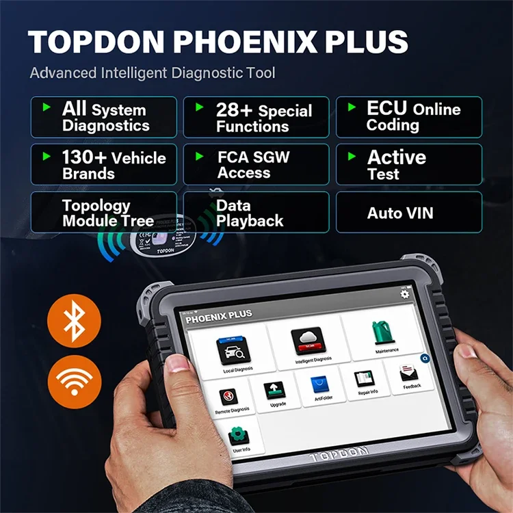 TOPDON Phoenix Plus  Automotive Ecu Coding Obd2 Wifi Diagnostic Tool Auto Car Tester Diagnostic Machine Scanner