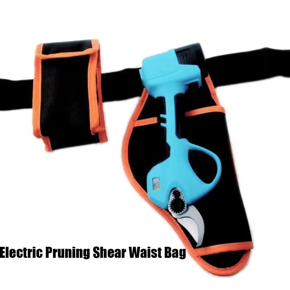 

Battery Storage Box Electric Pruning Shear Waist Bag Belt Black & Orange Shear Storage Tools Bag Wearable Aesthetic
