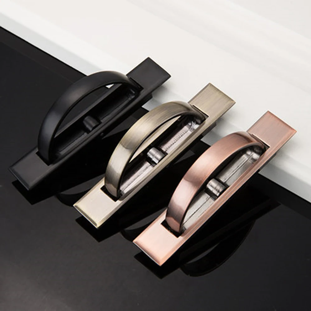 

Tatami Hidden Door Handles Zinc Alloy Recessed Flush Pull Cover Floor Cabinet Handle Bright Chrome Dark Furniture Hardware