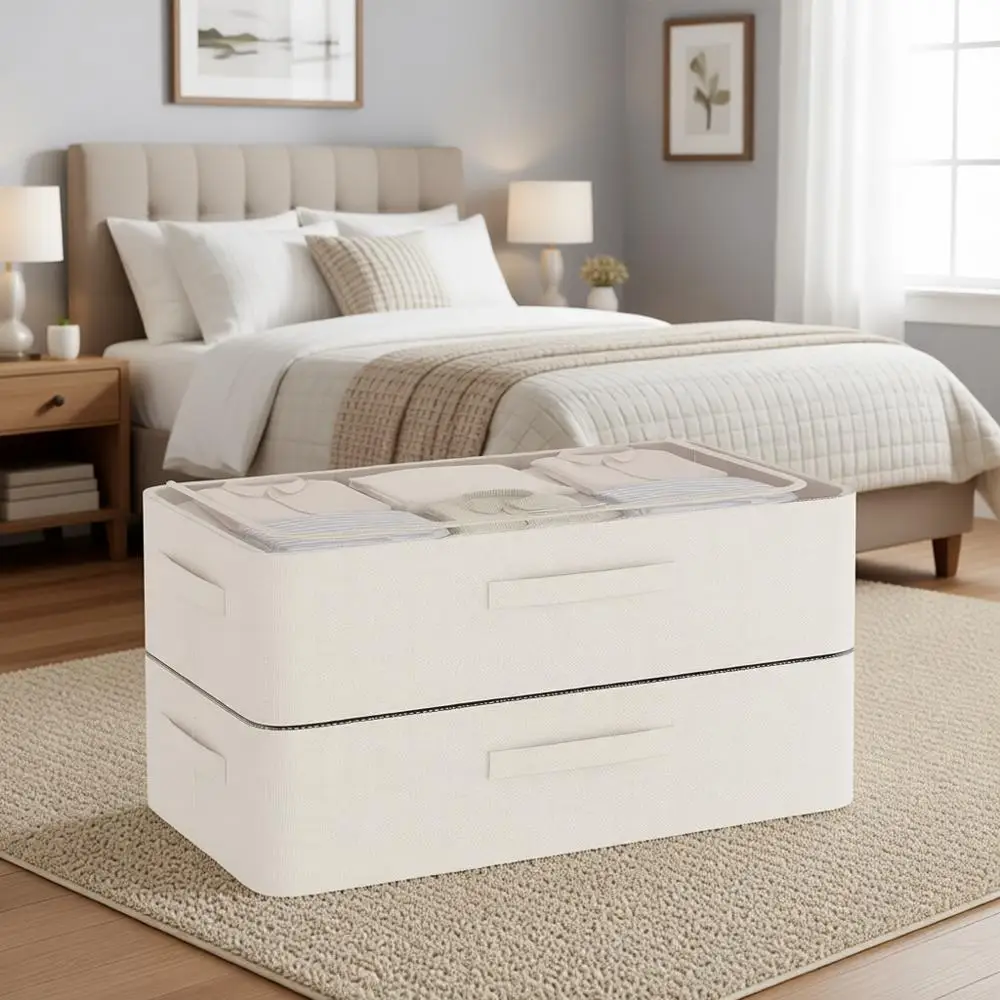 

Sturdy Stackable Underbed Storage Boxes for Large Capacity Clothes Organization