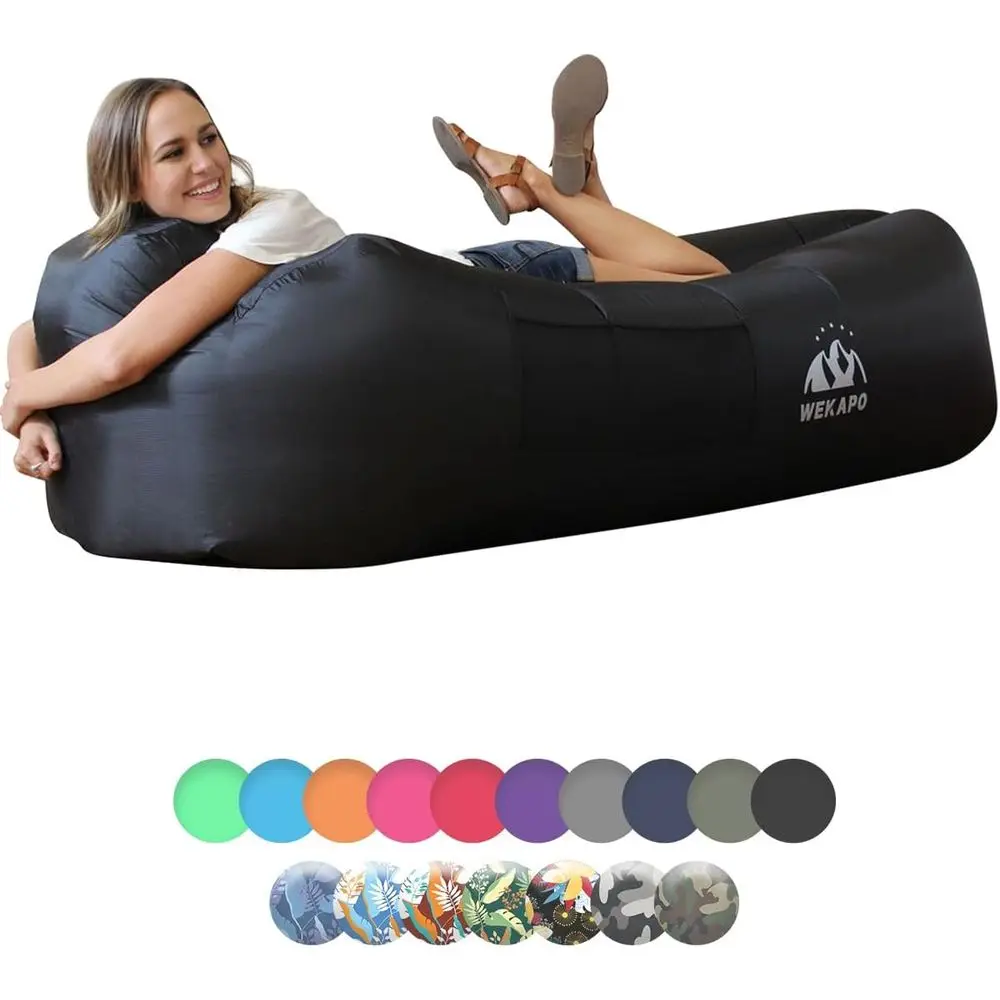 

Iatable Couch Air Lounger Chair - Camping & Beach Accories, Portable Blow up Soa or Hiking, Lawn, Indoor/Outdoor Movies & Music