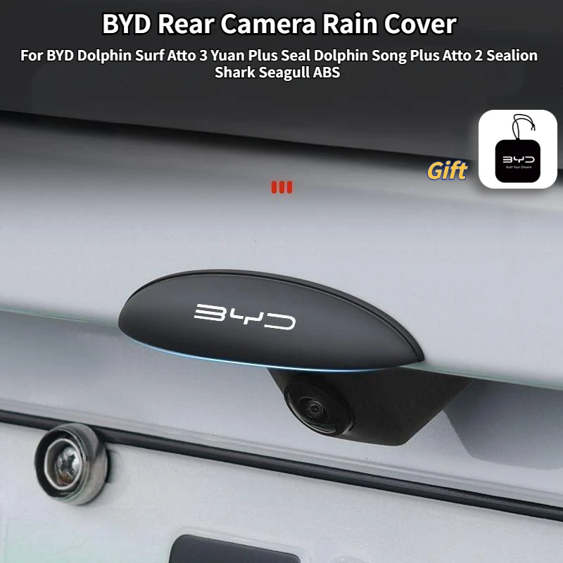 BYD كاميرا خلفية غطاء للمطر ل BYD دولفين تصفح Atto 3 يوان زائد ختم دولفين سونغ زائد Atto 2 سيليون القرش النورس ABS