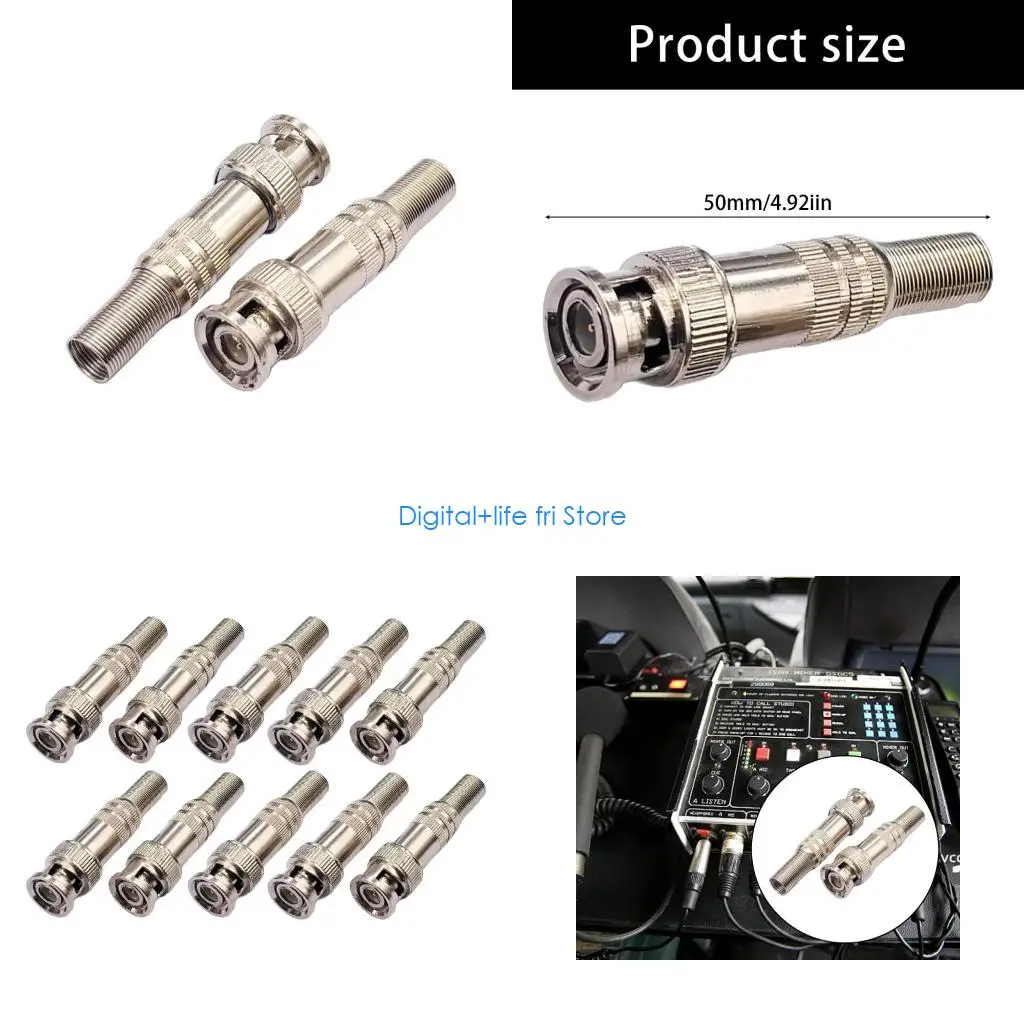 E06D Metal BNC Male Plugs High Durability Optimized For High Frequency Transfer In CCTV Installations