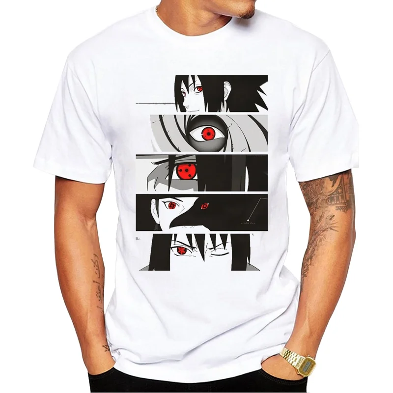 100% Cotton New Fashion Sharingan Men T-Shirt O Neck Casual Tee Vintage Eyes Printed Hipster Graphic Tshirt Funny Tops