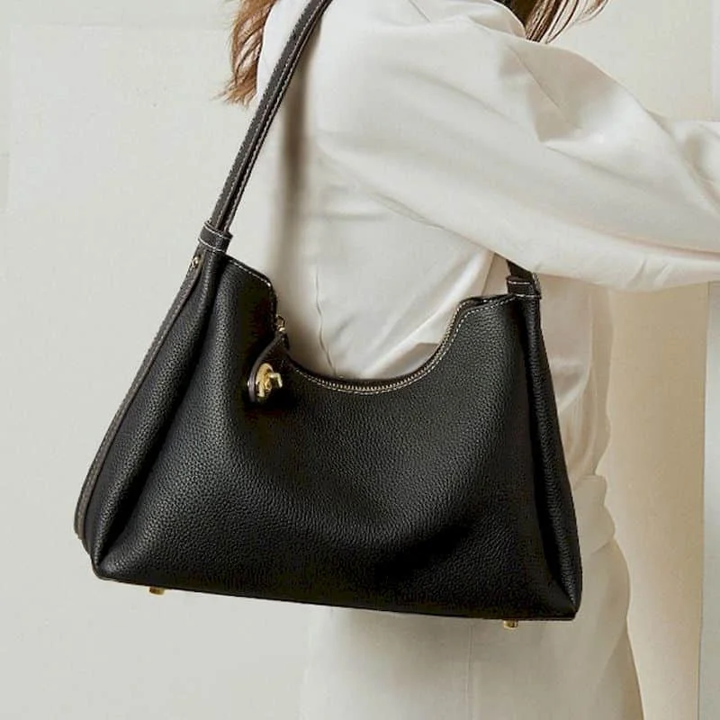 

Кожаные сумки через плечо для женщин, универсальные сумки на плечо в корейском стиле, минималистичные роскошные офисные женские сумки высокого качества в форме полумесяца