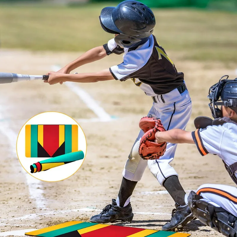 Baseball Training Plate Non-Slip Mat Colored Stripes Pitching Plate Weatherproof High Visibility Softball Fun Accessories For