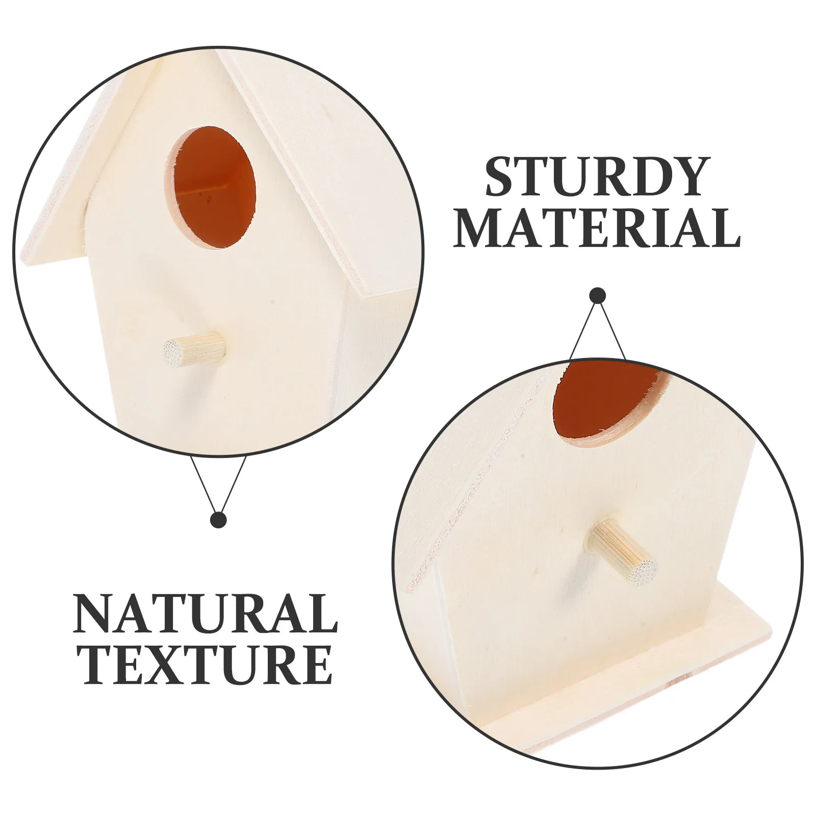 2Pcs Small Unpainted Birdhouse Kit Hardwearing Wood DIY Outdoor Hanging Bird Feeder Rustic Garden Decor Learning