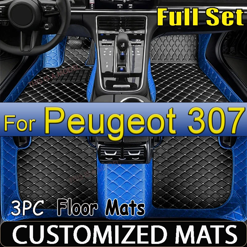 Car Floor Mats For Peugeot 307 CC 2003-2010 DropShipping Center Interior Accessories 100% Fit Leather Carpets Rugs Foot Pads