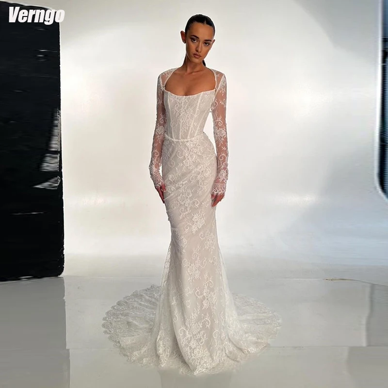 

Verngo Mermaid Lace Wedding Dresses Long Sleeves Bridal Gown Floor-Length Elegant Bridal Dress 2024 Vestidos De Novia