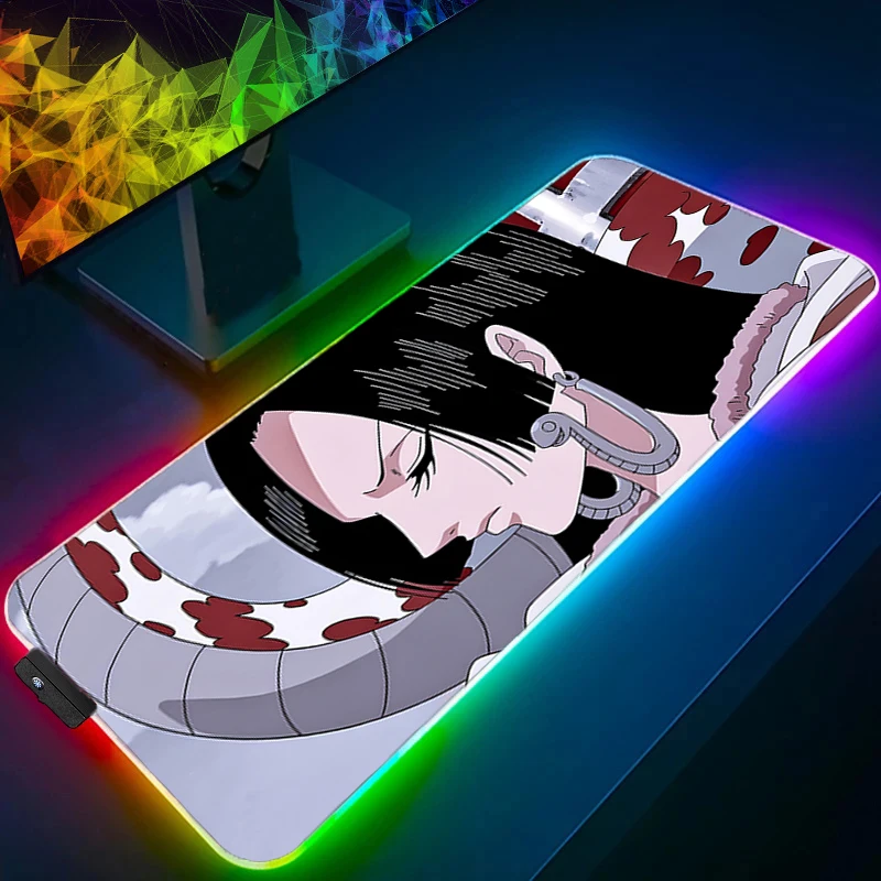 

LED Mouse Pad one piece Boa Hancock XXL PC RGB Desk Mat Gamer Office Backlight Carpet Keyboard Table Gaming Accessories Mousepad
