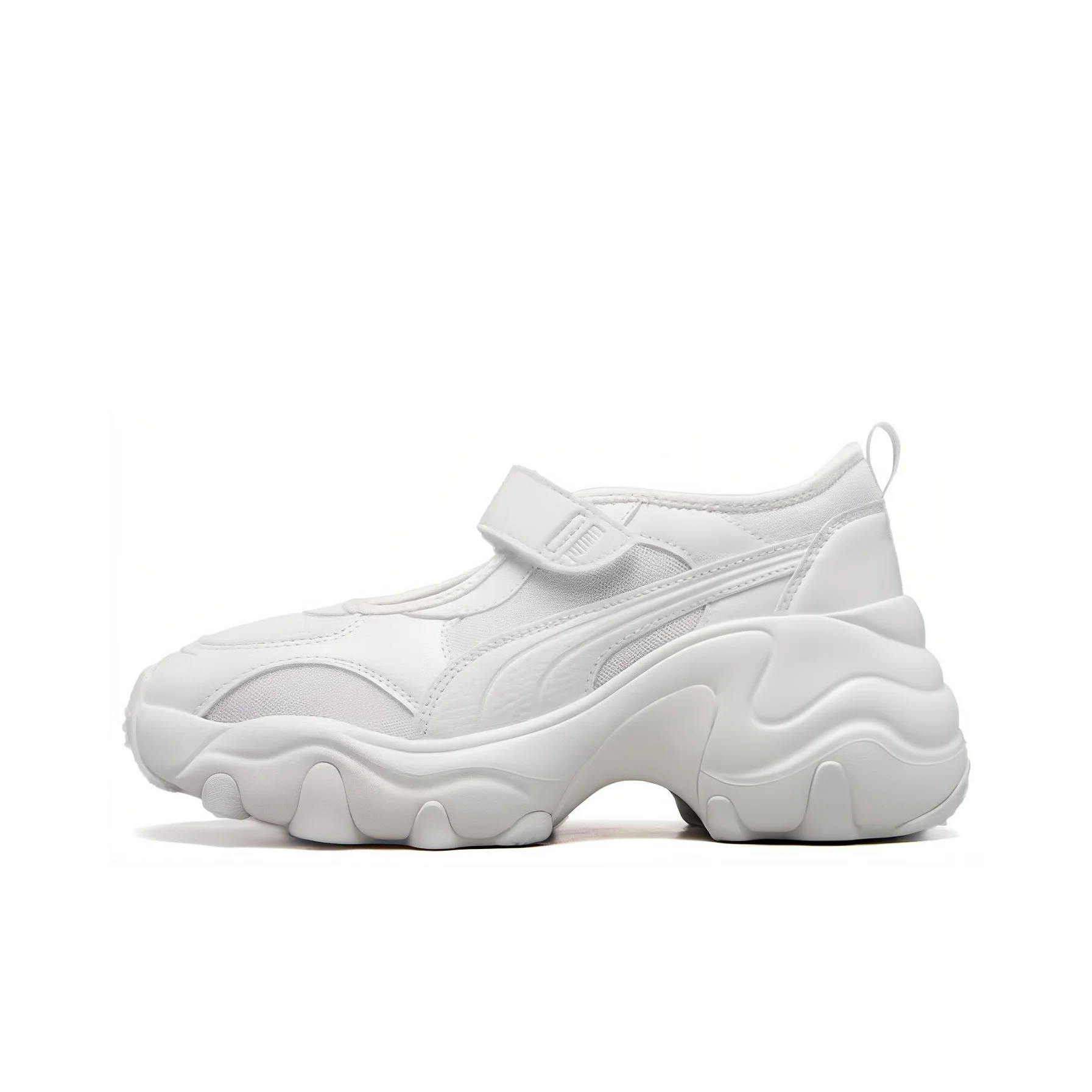 PUMA Mesh, Textile, Artificial Leather Cushioning Abrasion Resistant Breathable Low top Casual Shoes Women's White 398677-01