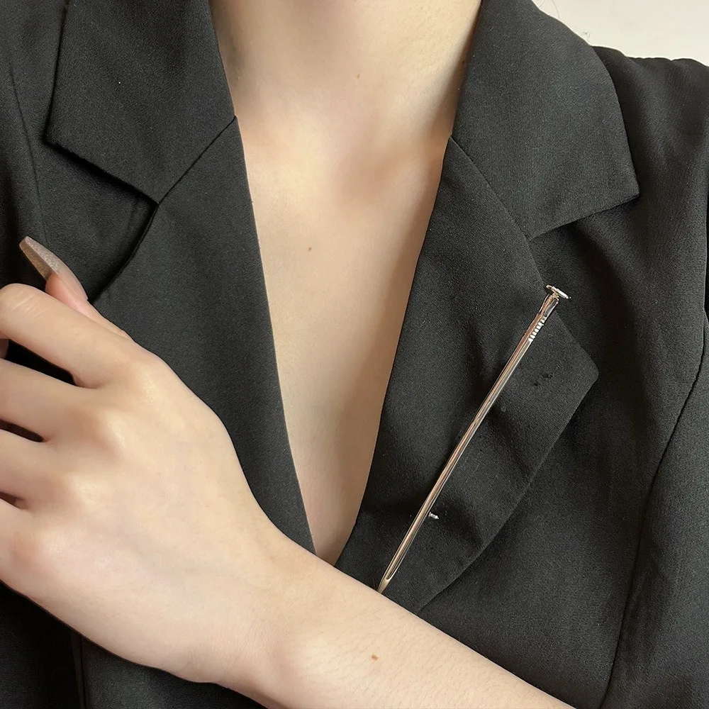 Punk Solid color Nail Brooch Metal Unisex Suit Corsage Pins Bright Gifts Exquisite Pins Clothing Accessories