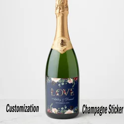 Custom Photo Wedding Champagne Bottle Labels, Wine Bottle Stickers, Beer Bottle Stickers Personalized Names and Birthday Baptism