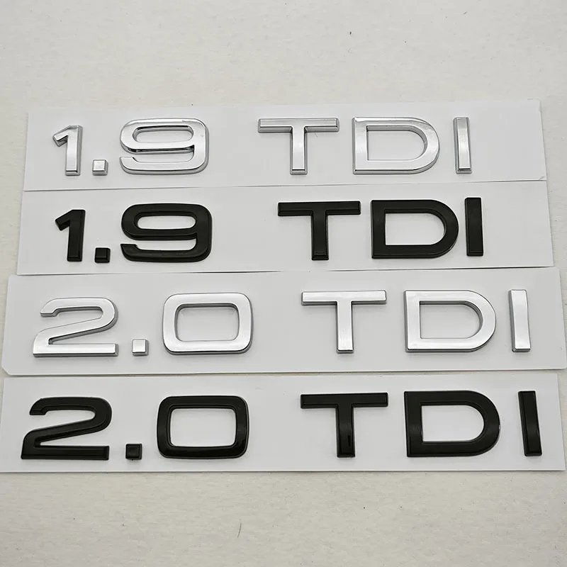 

3D ABS Chrome Logo 1.9TDI 2.0TDI Car Rear Trunk Badge Emblem Decals For Audi A3 A4 A5 A6 A7 Q3 Q5 Q7 Auto Exterior Accessories