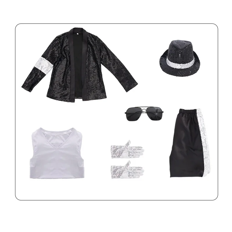 Michael Jackson for Clothes Cosplay Birthday Party Dance Performance Costume Pop Star Dance Outfits view 6