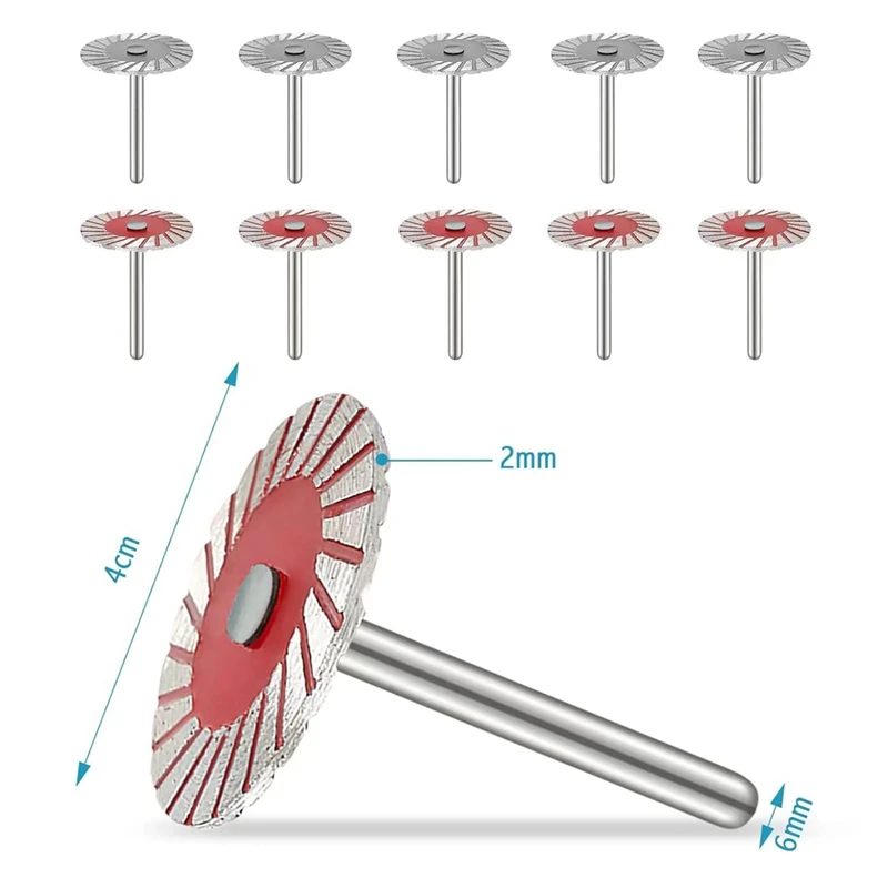 Lâminas de serra Diamond Turbo Engraving, Escultura em pedra, Mini lâminas de serra, Disco de corte em metal, Resistente ao desgaste, Sharp, 40mm, 10 unidades