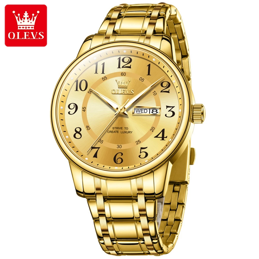 OLEVS 2891 Mens Watch Classic Quartz Watch Waterproof Stainless Steel Strap Fashion Casual Men's Watch Gift Date Clock Reloj